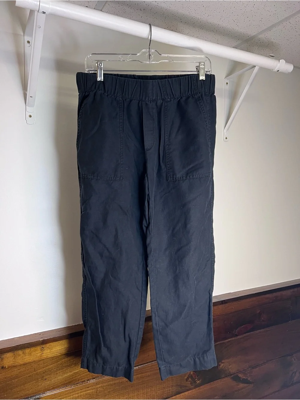 Banana Republic Black Linen Blend Pants with Elastic Waist- S